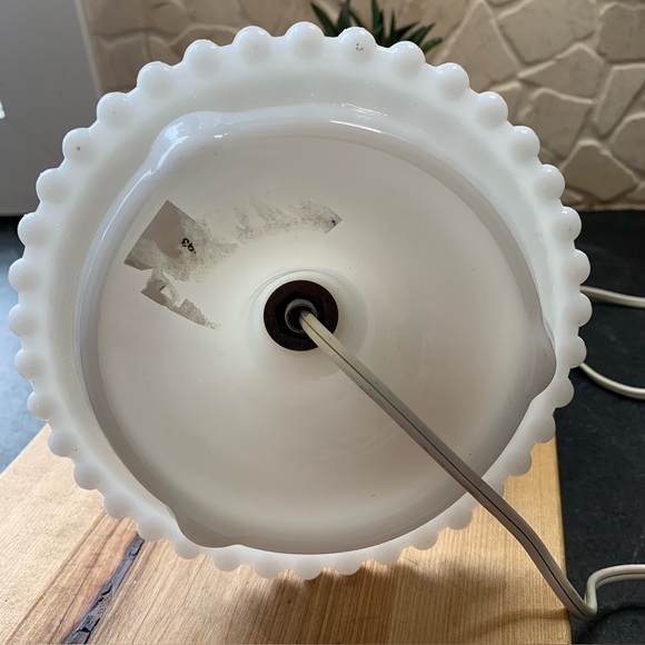 VINTAGE | Milk Glass Hobnail Boudoir Lamp - Picture 6 of 8